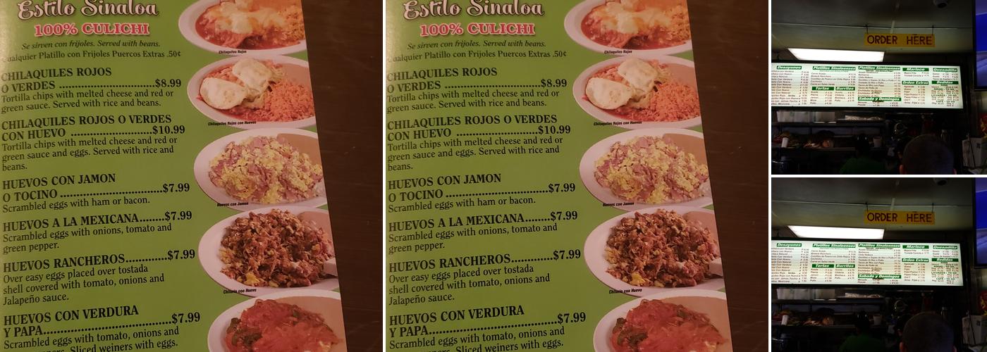 El Sinaloense Restaurant Menu