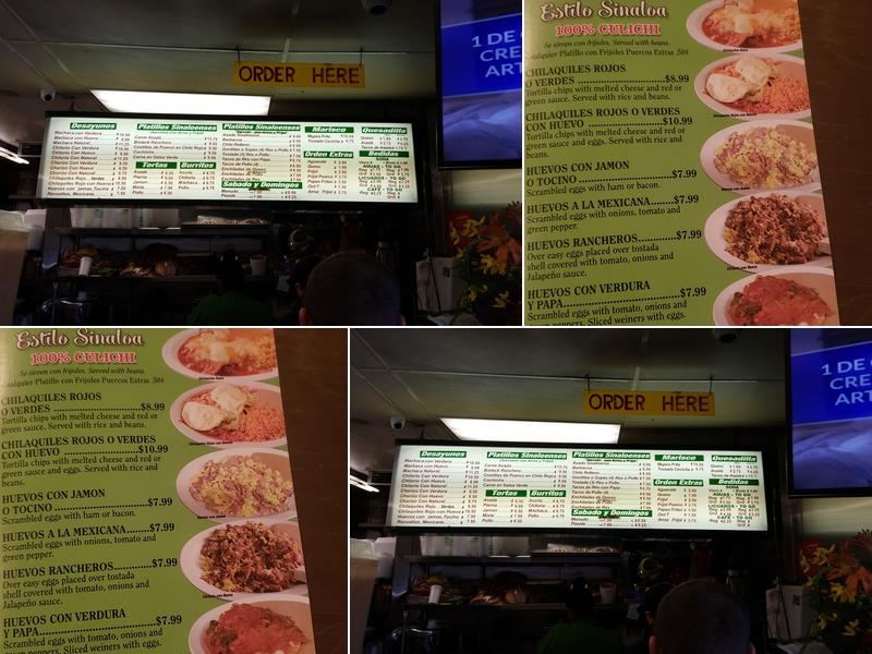 El Sinaloense Restaurant Menu