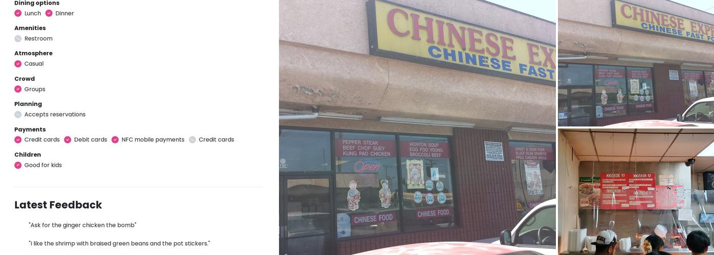 Chinese Express Menu