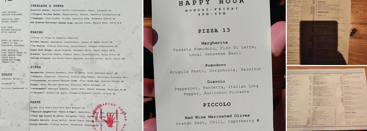 Prato Menu