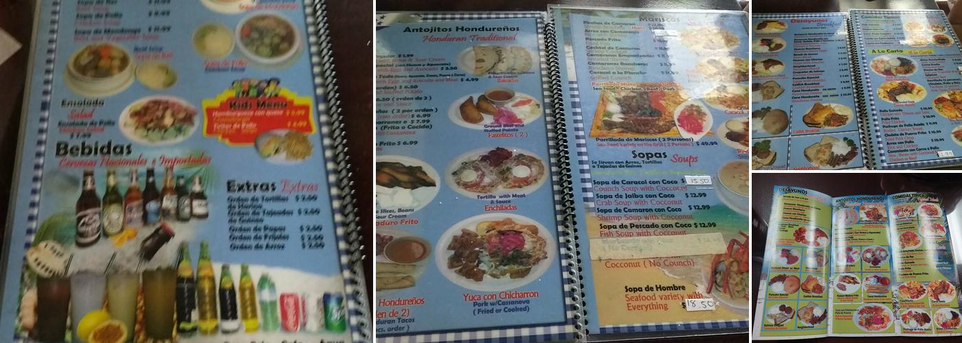 Copan Sula Restaurant Menu