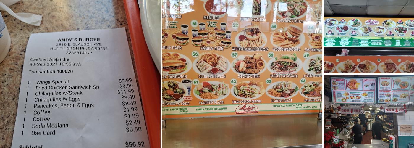 Andy's Menu