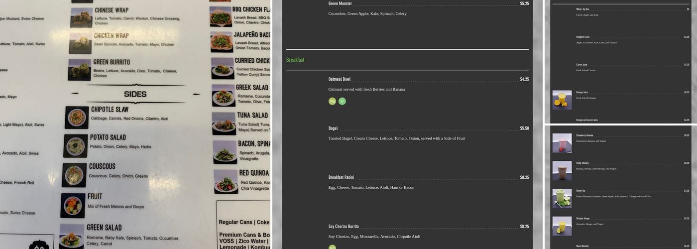 Thirty5 Degrees Menu