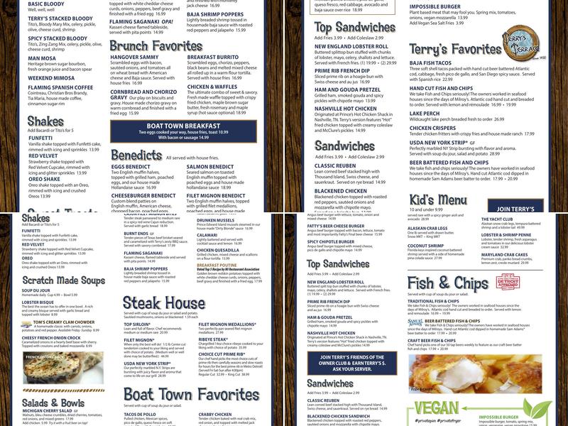 Terry's Terrace Menu