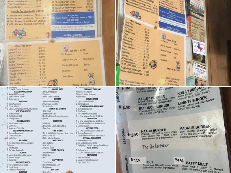 Burger Bar Menu