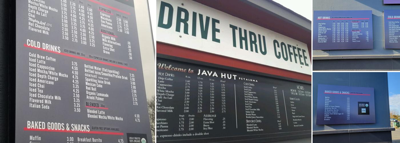 Java Hut Menu