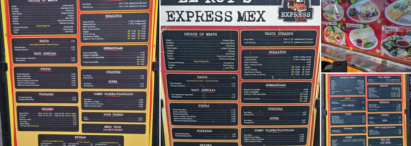 El Roy's Express Mex Menu