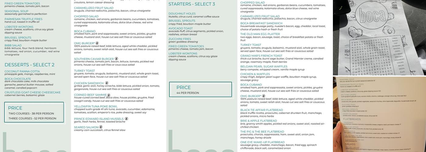 Boca Menu