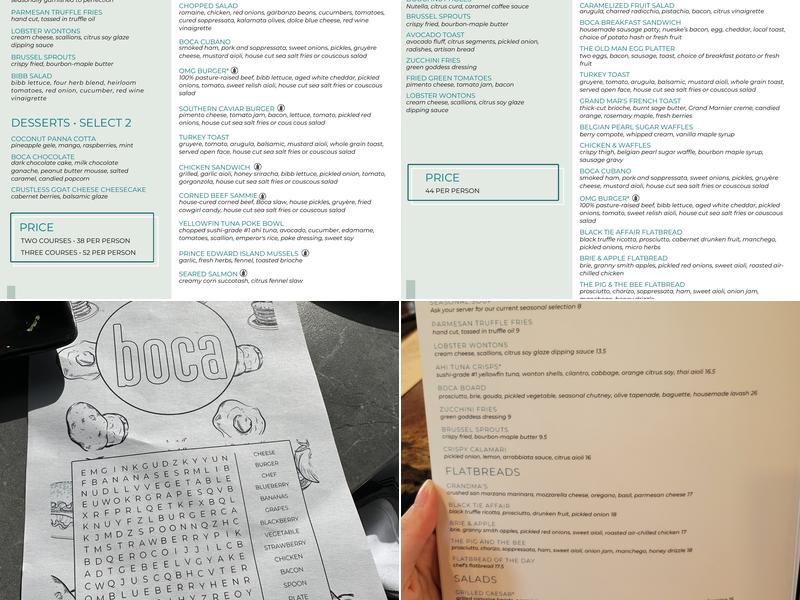 Boca Menu