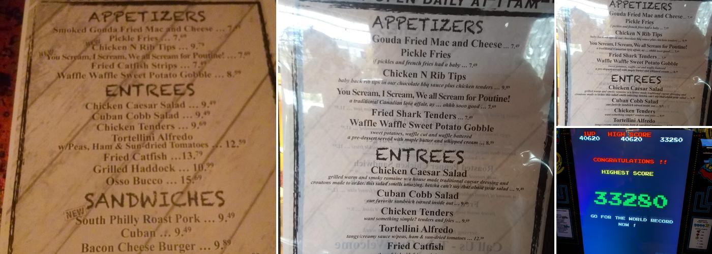 Red Rooster Pub Menu