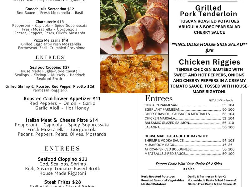Moro's Kitchen Menu