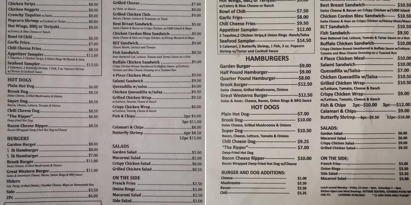Willowbrook Ale House Menu
