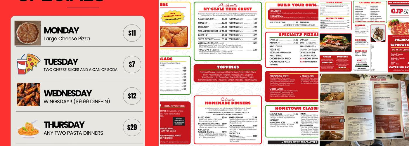 GJP Oswego Menu