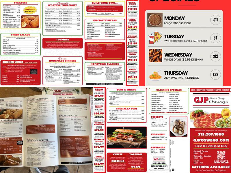 GJP Oswego Menu