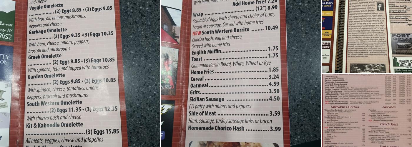 Wade's Diner Menu