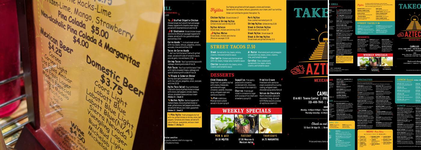 Azteca Mexican Grill Menu