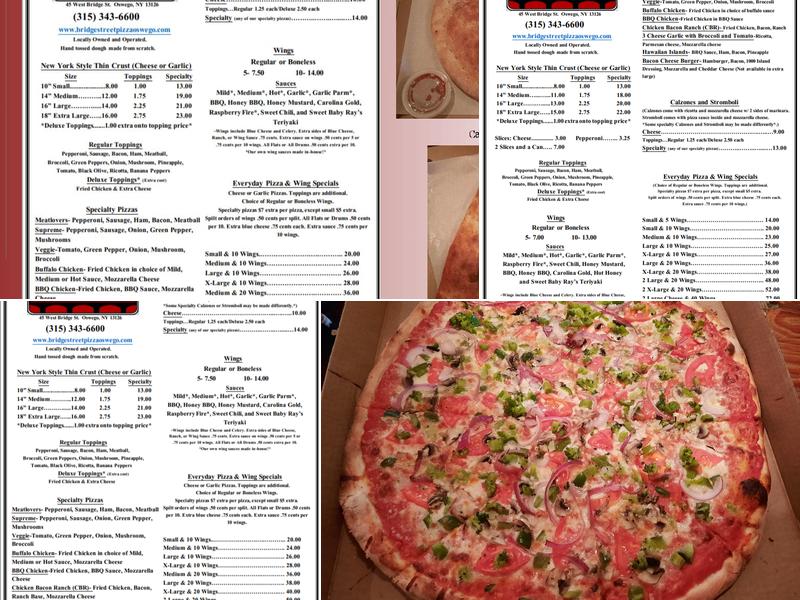 Bridge Street Pizza & More Menu