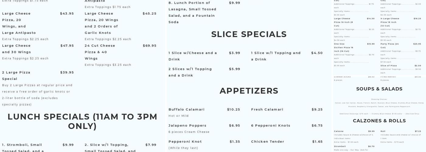 Stefano's Mexico Menu