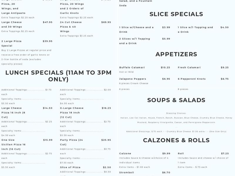 Stefano's Mexico Menu