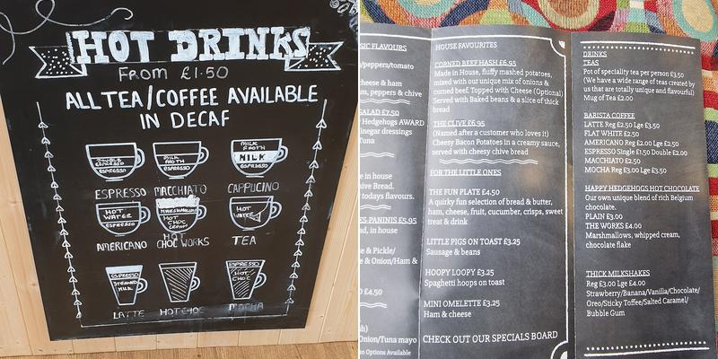 The Happy Hedgehog Cafe Menu