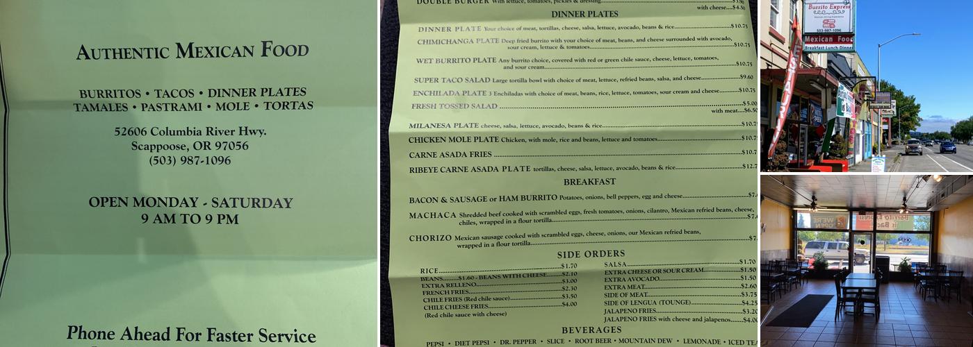 Burrito Express Menu