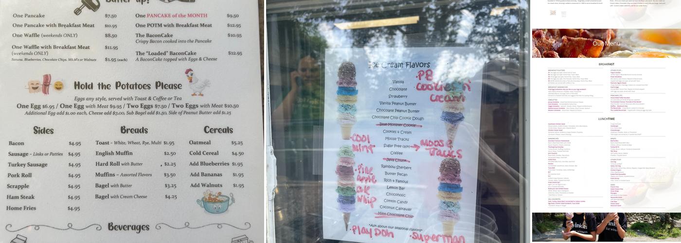 Gronsky's Milk House Menu