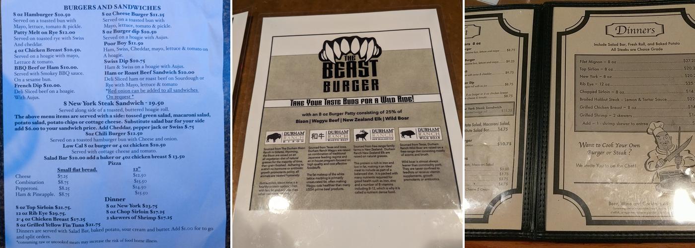 Longfellow's Inn Menu