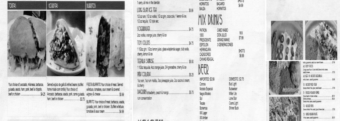 El Charro Menu