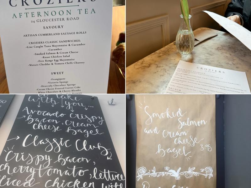 Croziers of Birkdale Menu