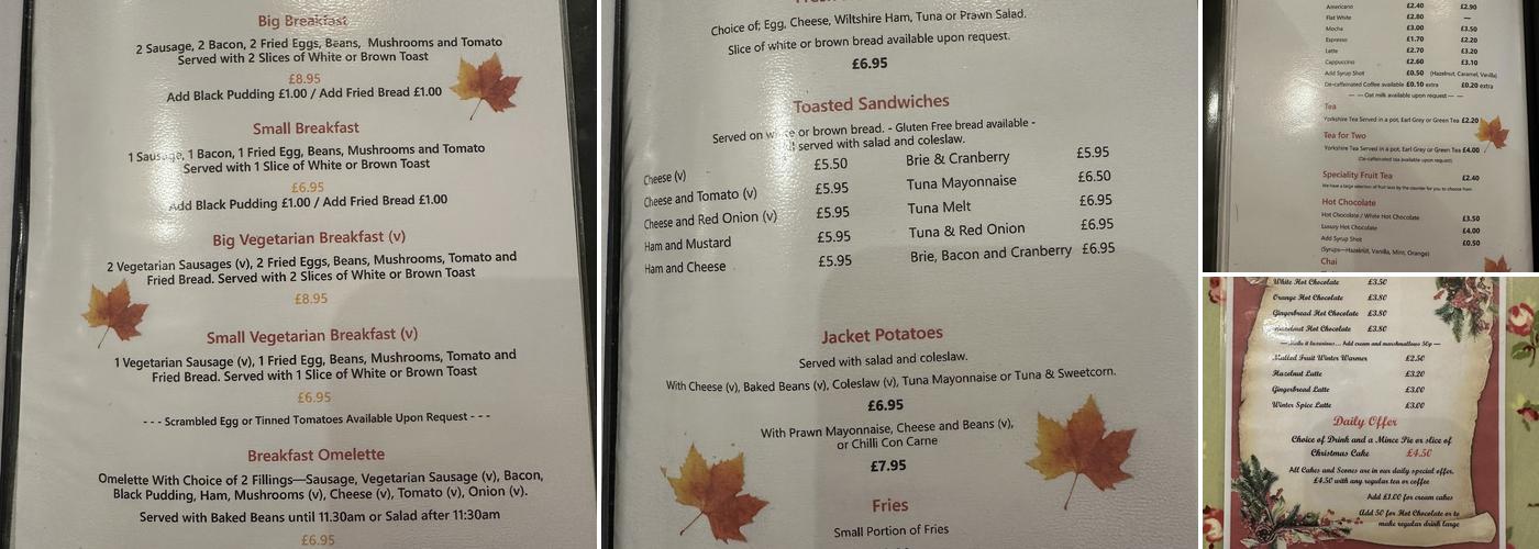 The Tea Rooms Formby Menu