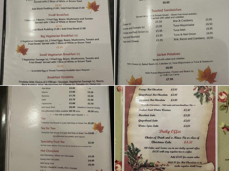 The Tea Rooms Formby Menu