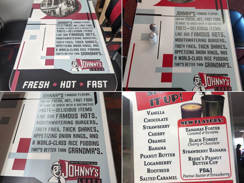 Johnny's Lunch Menu