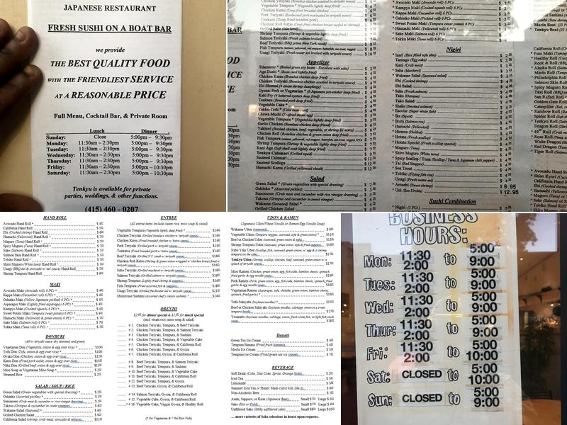 Tenkyu Menu