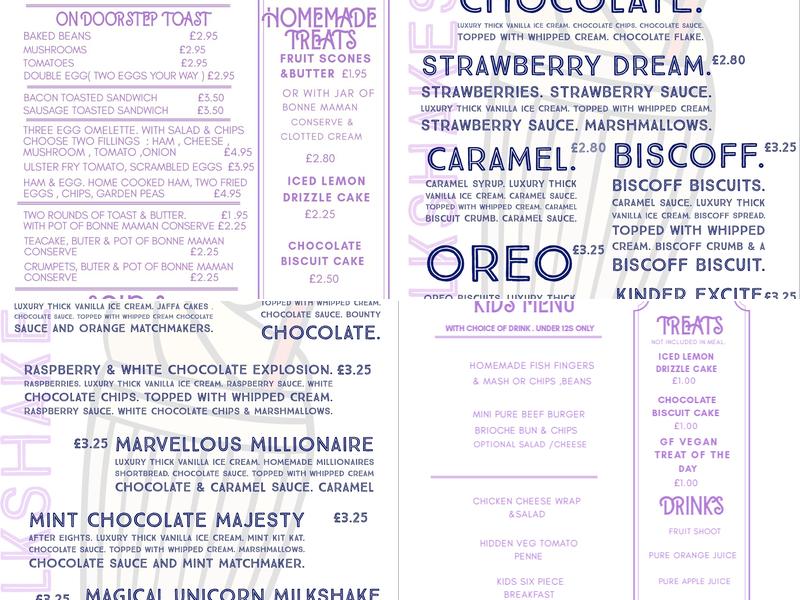 The Whistle Stop Cafe Menu