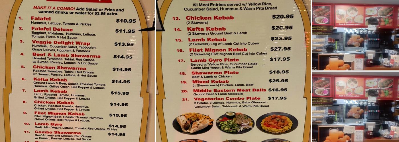 Falafel Hut San Rafael Menu