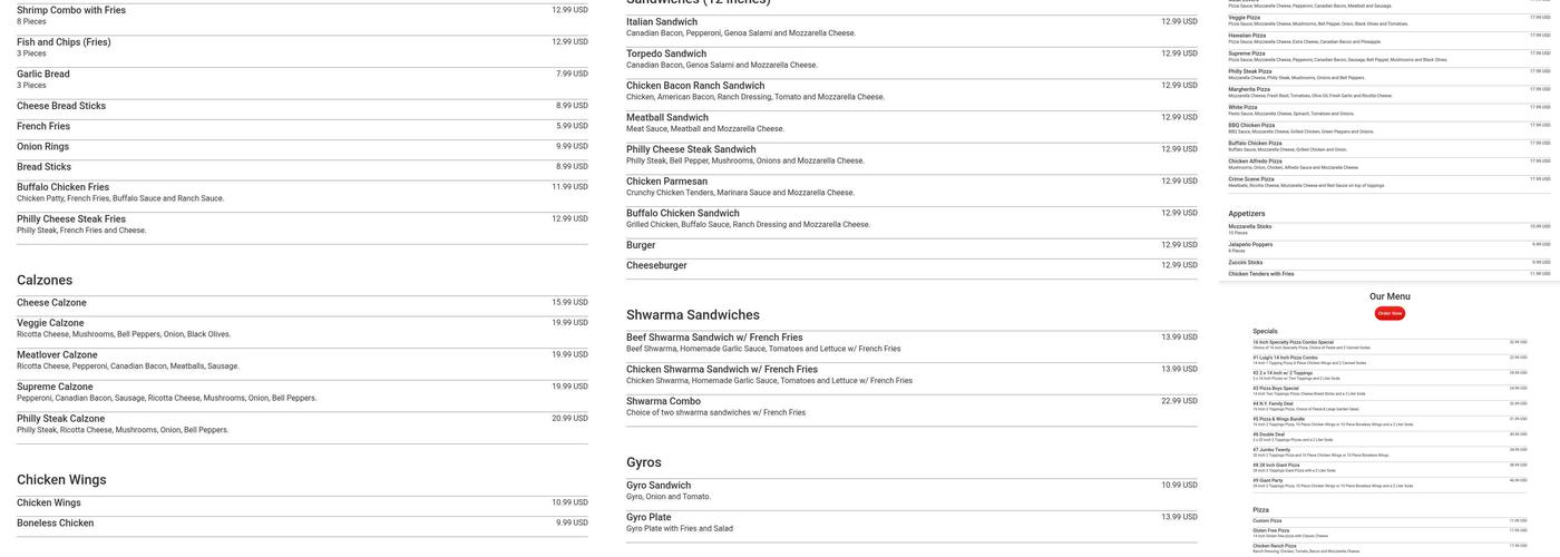 Luigi's New York Giant Pizza Menu