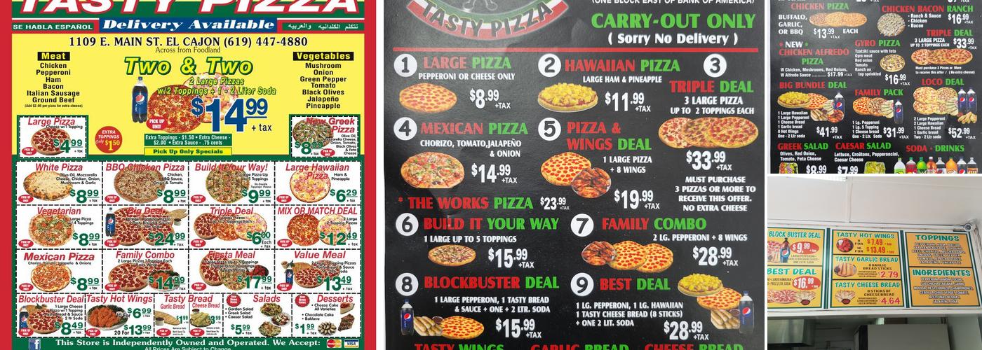 Tasty Pizza Menu
