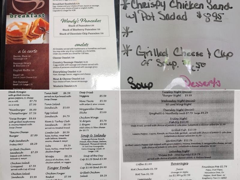 Wendy's Cafe Menu