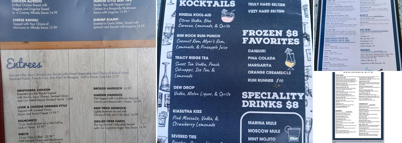 Docksider's Cafe Menu