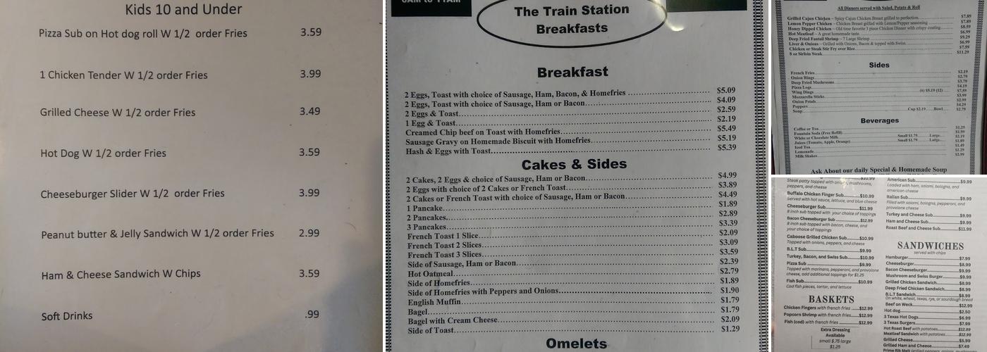 Train Station Menu
