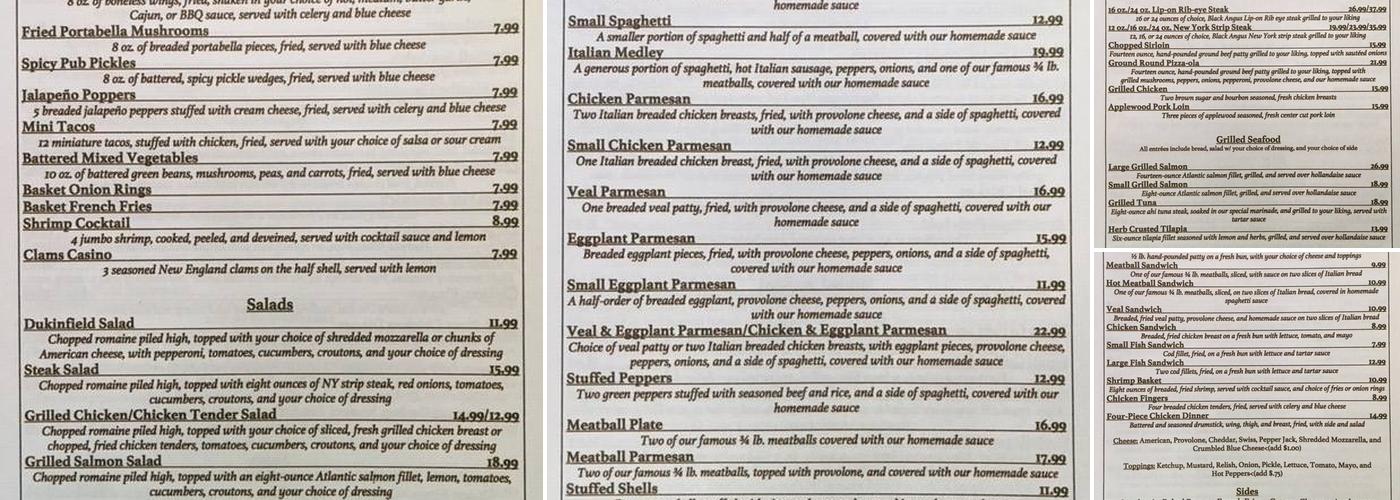 Miller's Coconut Grove Menu