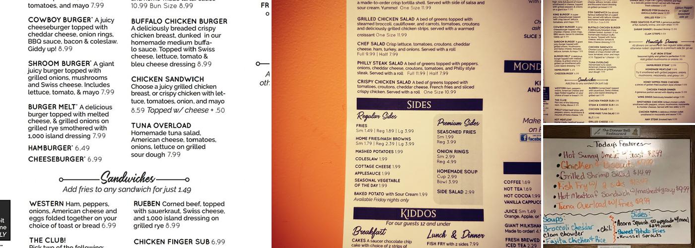 The Dinner Bell Menu