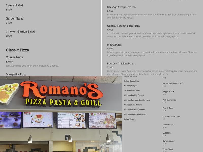 Romano's Pizzeria Menu