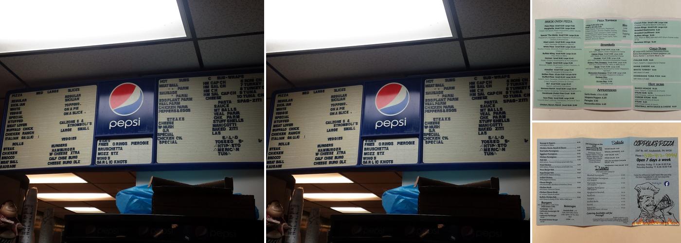 Coppola’s Pizza Menu