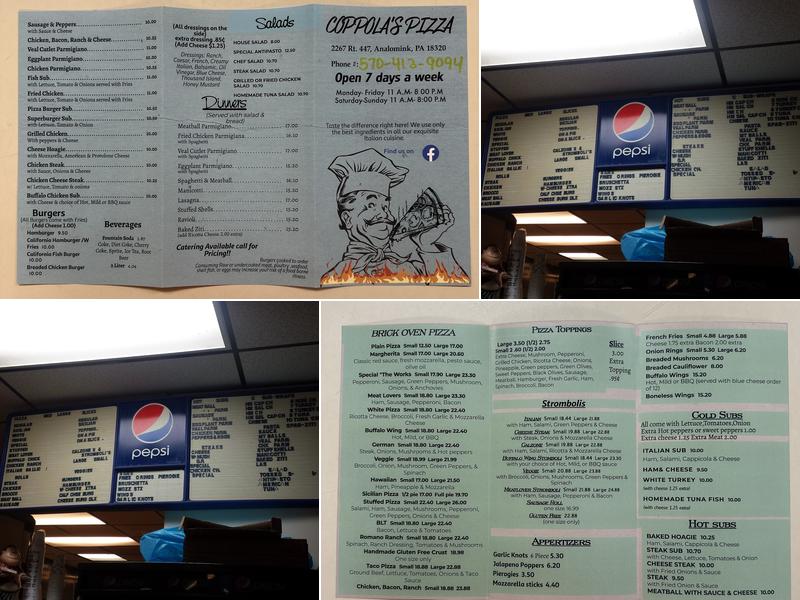 Coppola’s Pizza Menu
