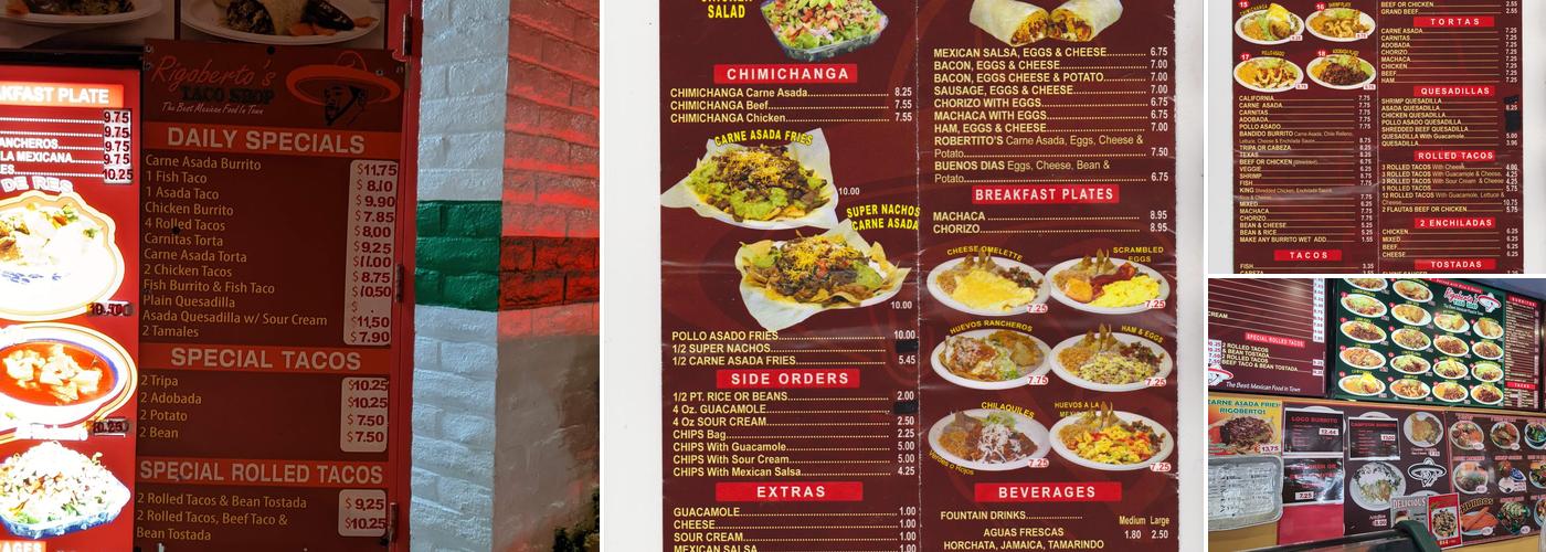 Rigoberto's Taco Shop Menu