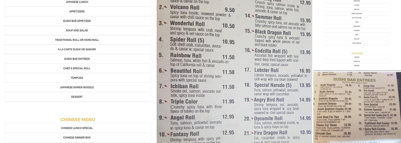 Ichiban Chinese & Sushi Restaurant Menu