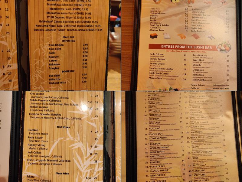 Fancy Sushi Menu