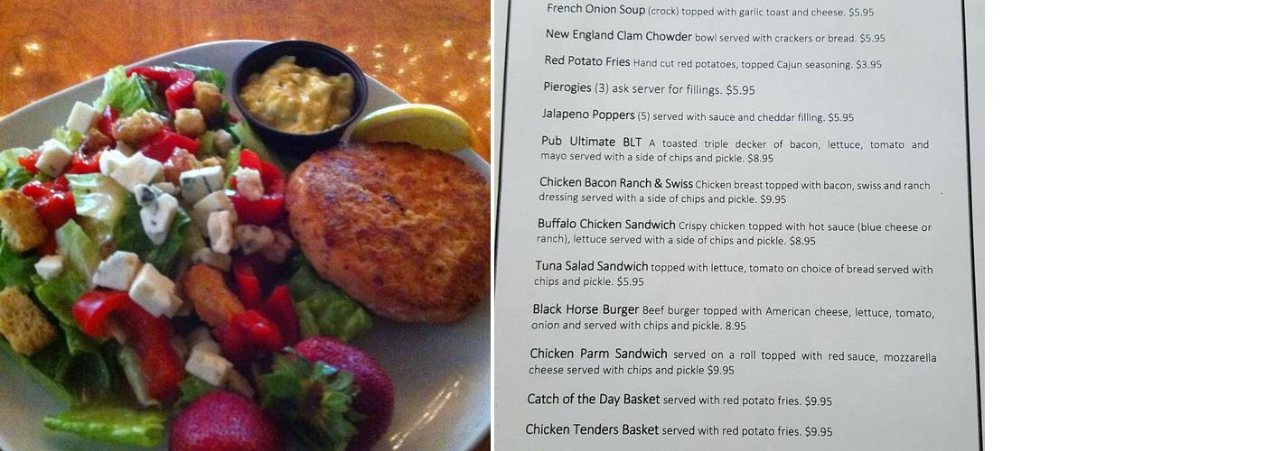 Black Horse Pub and Grill Menu