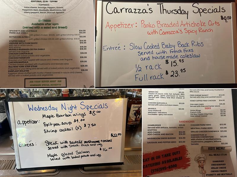 Carrazza's Menu